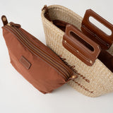 Panier Corneli - Nature et cuir camel
