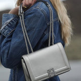 Sac rabat sur chaînes Jovi - Argent Hématite