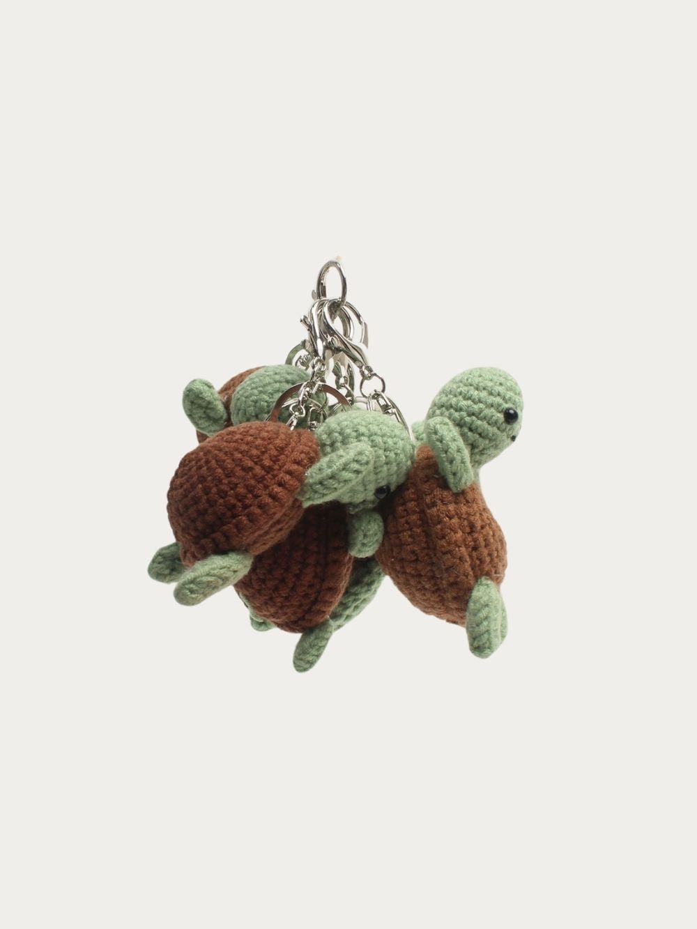 Bijoux de sac Tortue au crochet, vue de plusieurs angles