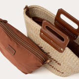 Corneli Basket - Natural and Camel Leather