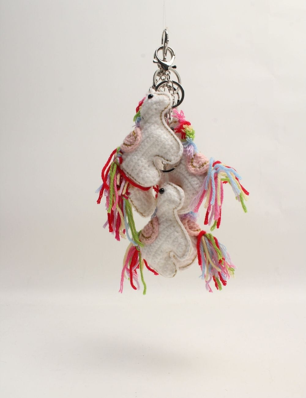Bijoux de sac Licorne au crochet, vue de plusieurs angles
