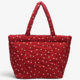 Sac cabas matelassé Polka Dots - Rouge