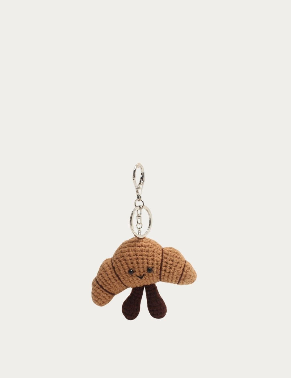 Bijou de sac Croissant au crochet doré et brun, vue de face