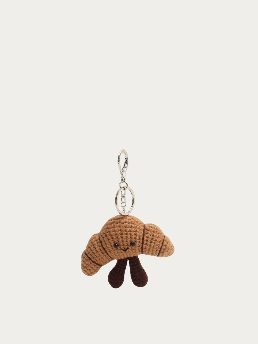 Bijou de sac Croissant au crochet doré et brun, vue de face