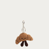 Bijou de sac Croissant au crochet doré et brun, vue de face