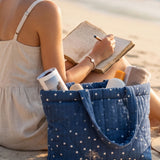Sac cabas matelassé Polka Dots - Bleu