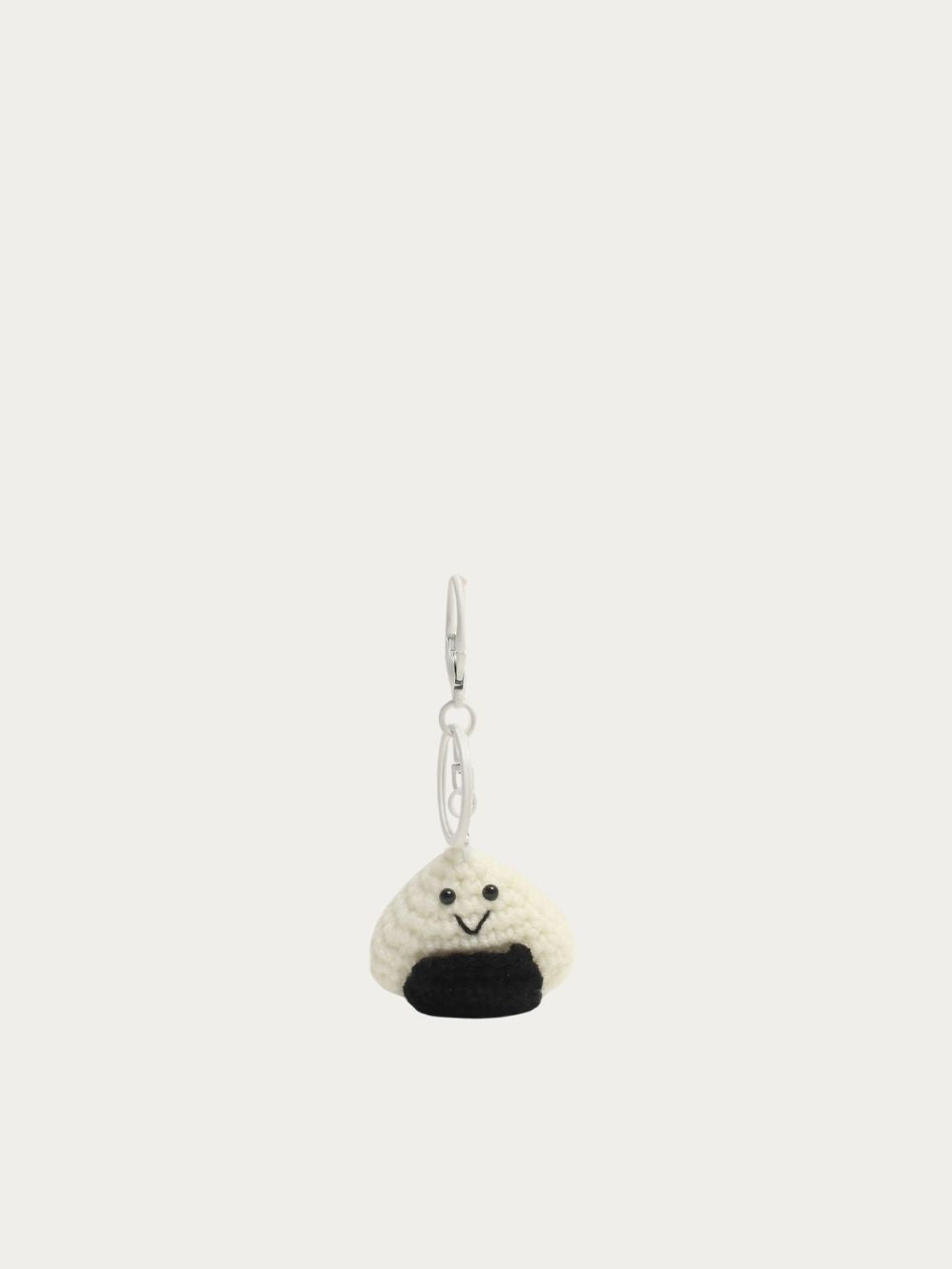 Bijou de sac Onigiri au crochet écru et noir