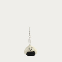 Bijou de sac Onigiri au crochet écru et noir