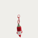 Bijou de sac Piment au crochet rouge et vert avec message positif