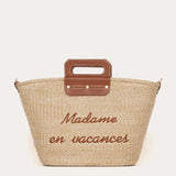 Corneli Basket - Natural and Camel Leather