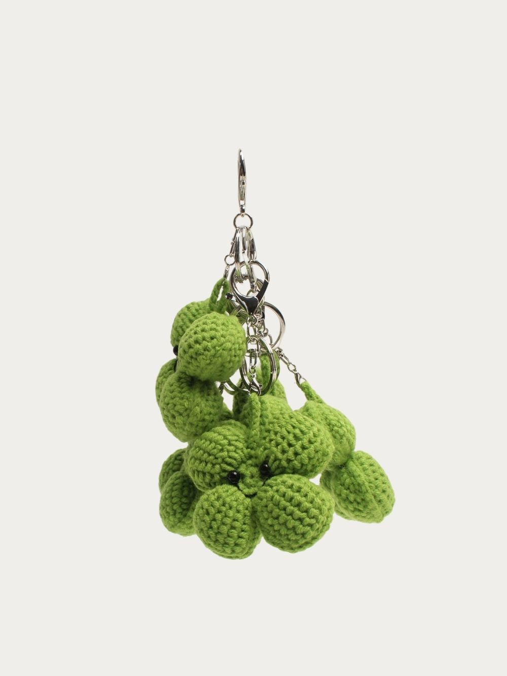 Bijoux de sac Trèfle au crochet, vue de plusieurs angles