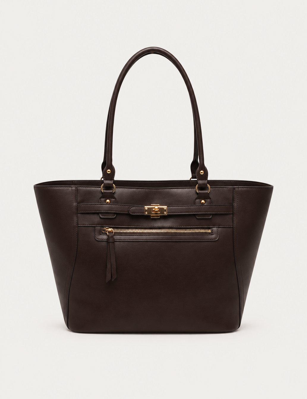 Sac cabas Berty Marron, vue de face