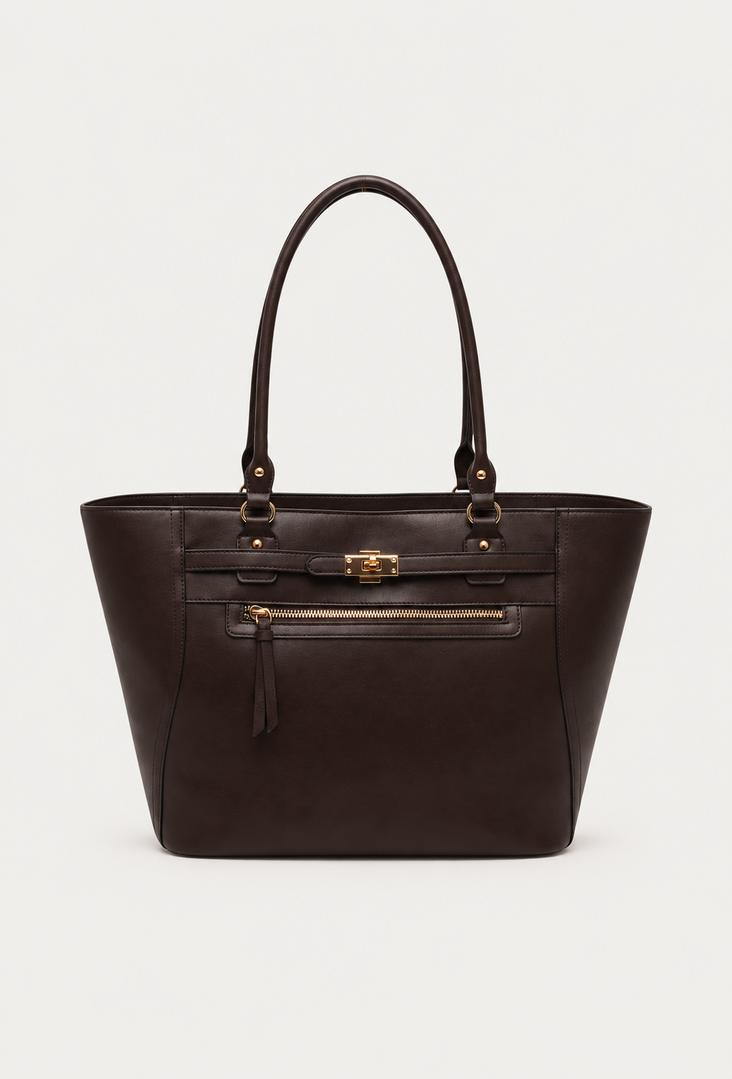 Sac cabas Berty Marron, vue de face