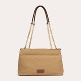 Serenity Flap Bag (SAN) - Beige and Tan