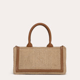 Tini Harmoni EAST-WEST Mini Tote - Beige Linen and Tan