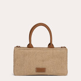 Tini Harmoni EAST-WEST Mini Tote - Beige Linen and Tan