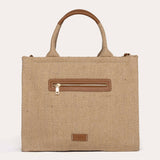 Harmoni Tote Bag - Beige and Tan Linen