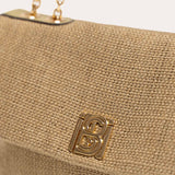 Serenity flap bag (SAN) - Beige linen and rush green