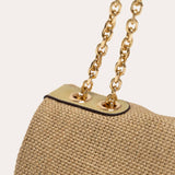 Serenity flap bag (SAN) - Beige linen and rush green