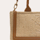 Tini Harmoni EAST-WEST Mini Tote - Beige Linen and Tan