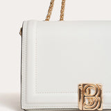 Jovi Flap Bag with Chains - Off-white
