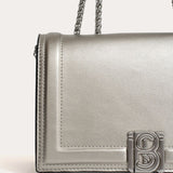 Jovi flap bag with chains - Hematite Silver