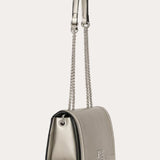 Jovi flap bag with chains - Hematite Silver