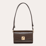 Fortuniti Croc-Effect Bag - Chocolate Brown