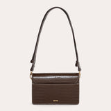 Fortuniti Croc-Effect Bag - Chocolate Brown