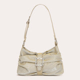 Pleated Rhinestone - Gold Yellow