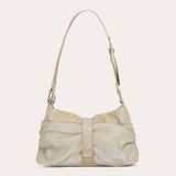 Pleated Rhinestone - Gold Yellow