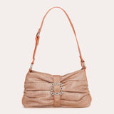 Pleated Rhinestone - Orange