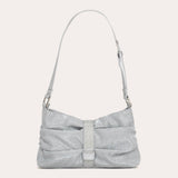 Folded Rhinestone - Silver White