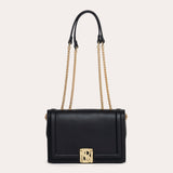 Jovi Flap Bag with Chains - Black