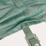 Folded Rhinestone - Emerald Green