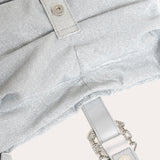 Folded Rhinestone - Silver White