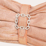 Pleated Rhinestone - Orange