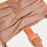 Pleated Rhinestone - Orange