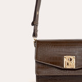 Fortuniti Croc-Effect Bag - Chocolate Brown