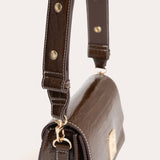 Fortuniti Croc-Effect Bag - Chocolate Brown