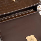 Fortuniti Croc-Effect Bag - Chocolate Brown