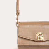 Fortuniti Croc-Effect Bag - Latte Beige