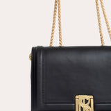 Jovi Flap Bag with Chains - Black