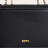 Jovi Flap Bag with Chains - Black