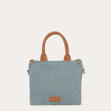 Harmini mini tote bag - Denim and Cognac