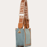 Harmini mini tote bag - Denim and Cognac