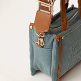 Harmini mini tote bag - Denim and Cognac