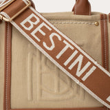 Harmini Mini Tote Bag - Linen and Cognac