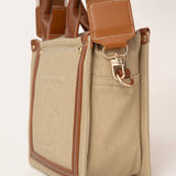 Harmini Mini Tote Bag - Linen and Cognac