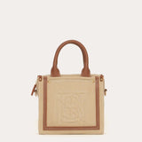 Harmini Mini Tote Bag - Linen and Cognac